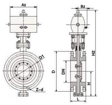 對(dui)夾式氣動(dong)硬密封蝶(die)閥